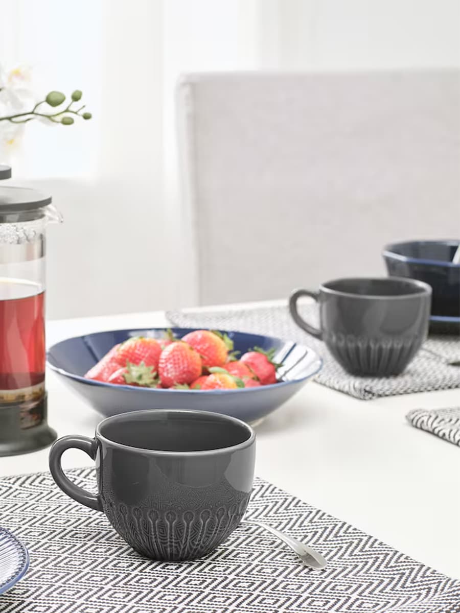 Кружка IKEA STRIMMIG керамогранит зелёный, 360мл