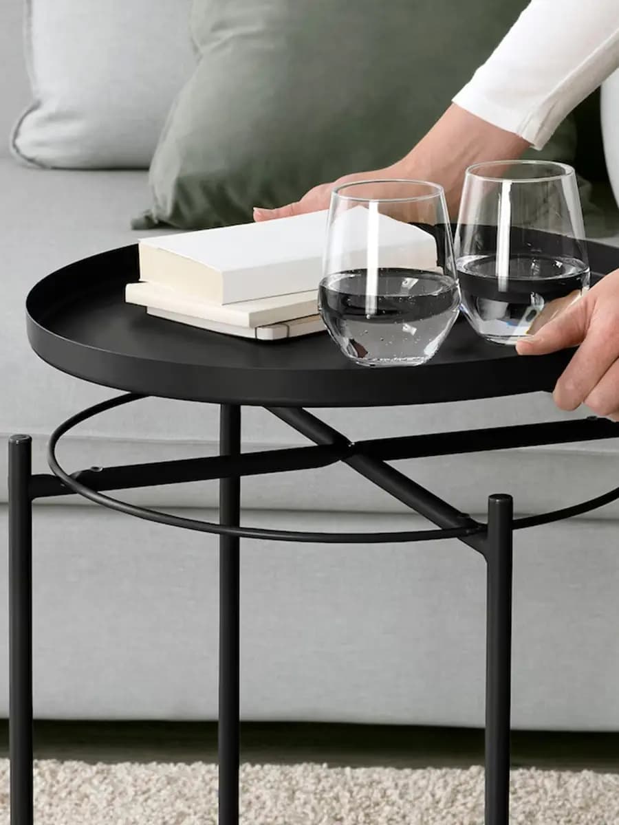 Стол-поднос IKEA GLADOM чёрный 45x53 см