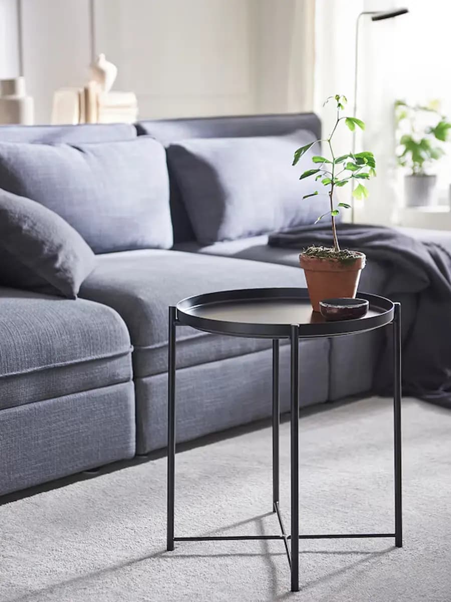 Стол-поднос IKEA GLADOM чёрный 45x53 см