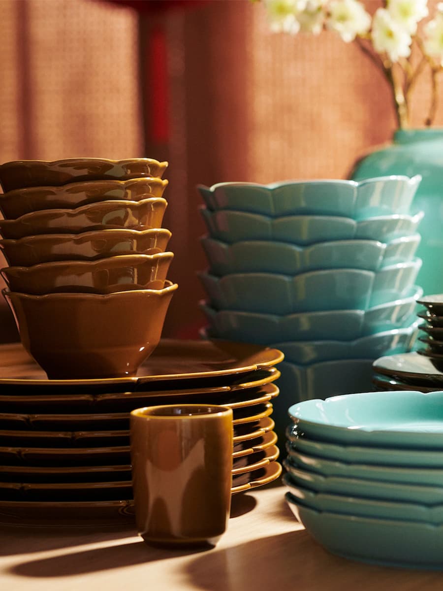 Чаша IKEA FÖSSTA бирюзовые лепестки 18 см