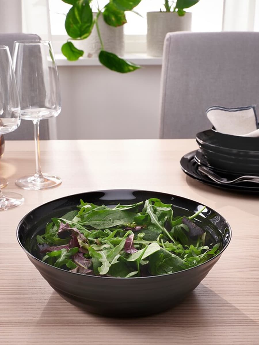 Миска IKEA NÄTBARB сервировочная черная, 22 см