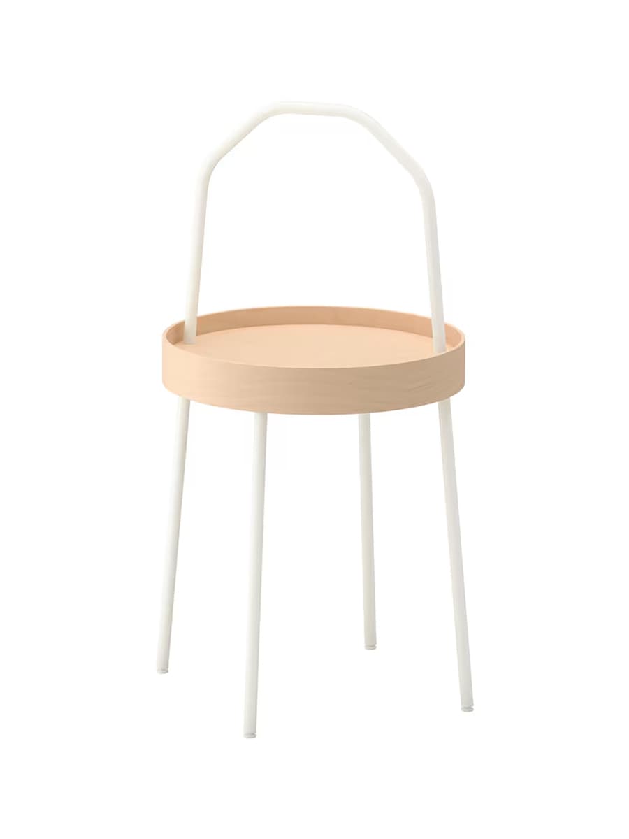 Приставной столик IKEA BURVIK белый 38 см