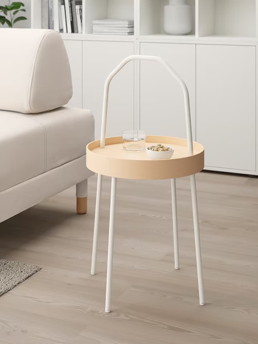 Приставной столик IKEA BURVIK белый 38 см