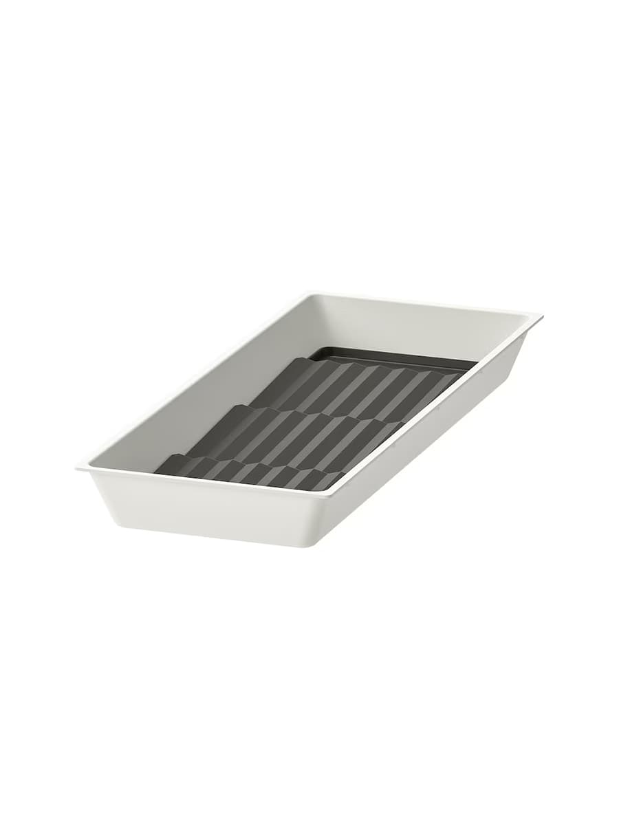 Поднос с полочкой для специй IKEA UPPDATERA белый/антрацит, 20х50 см