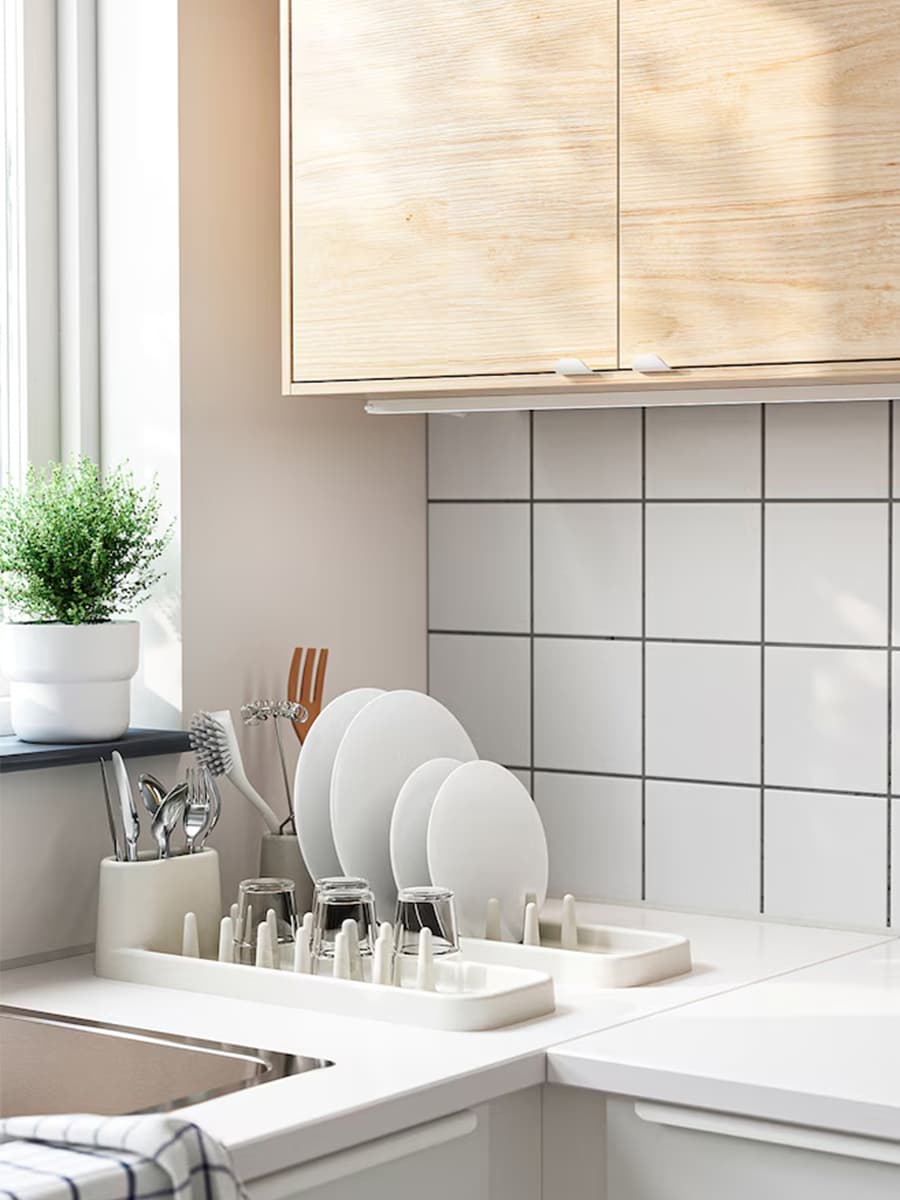 Сушилка для посуды IKEA STÄMLING кремово-белая, 48 см
