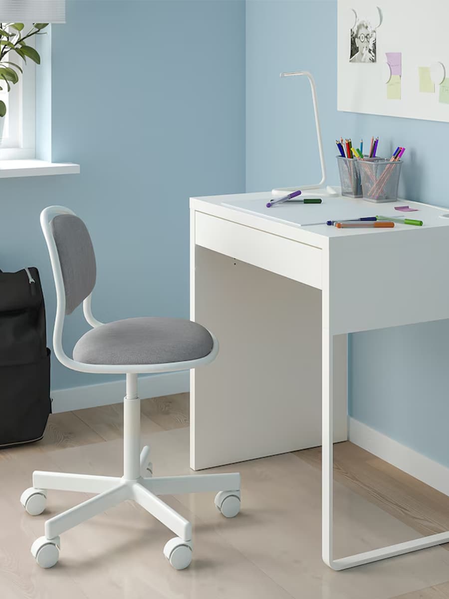 Детский письменный стул IKEA ÖRFJÄLL белый/Виссле светло-серый