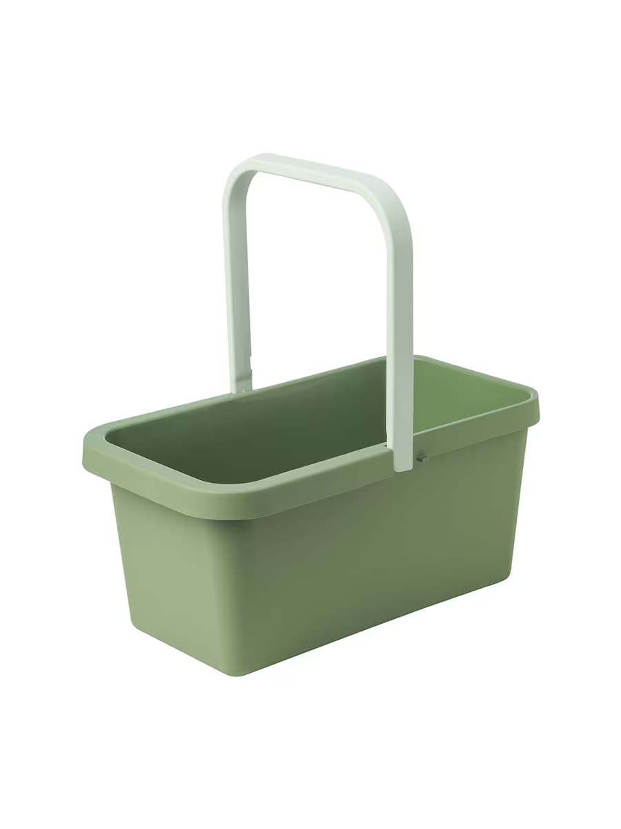 Ведро IKEA PEPPRIG для уборки и корзина, зеленый