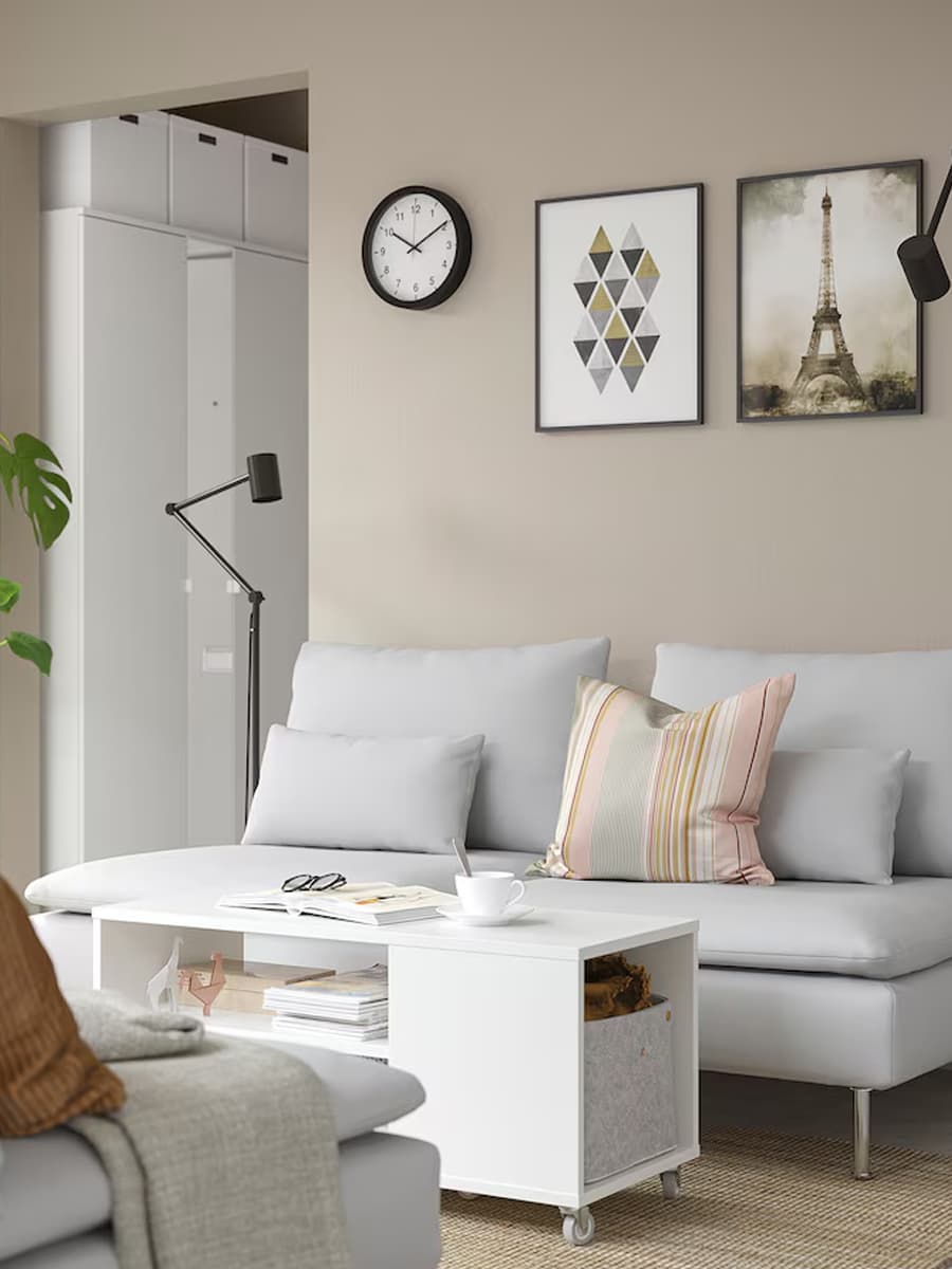 Журнальный столик IKEA VIHALS белый 91x37 см
