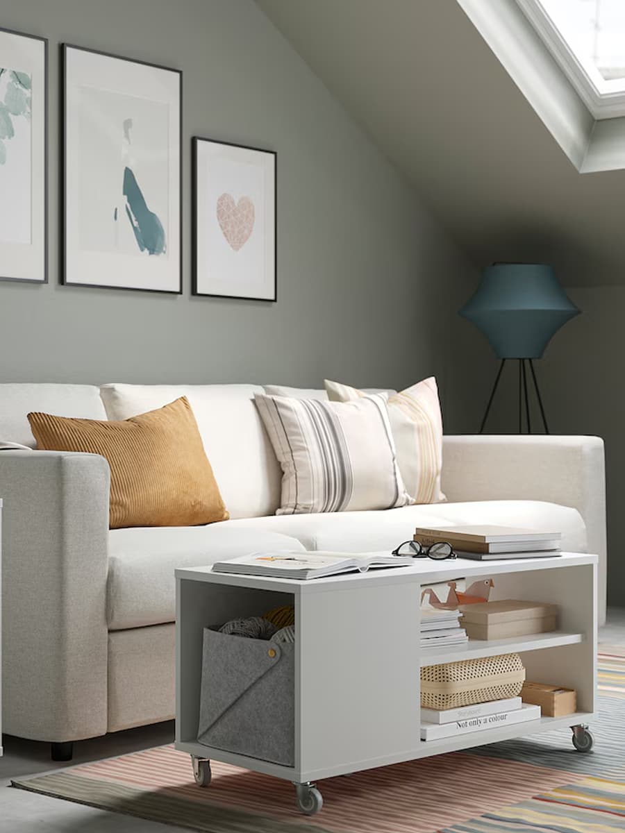 Журнальный столик IKEA VIHALS белый 91x37 см