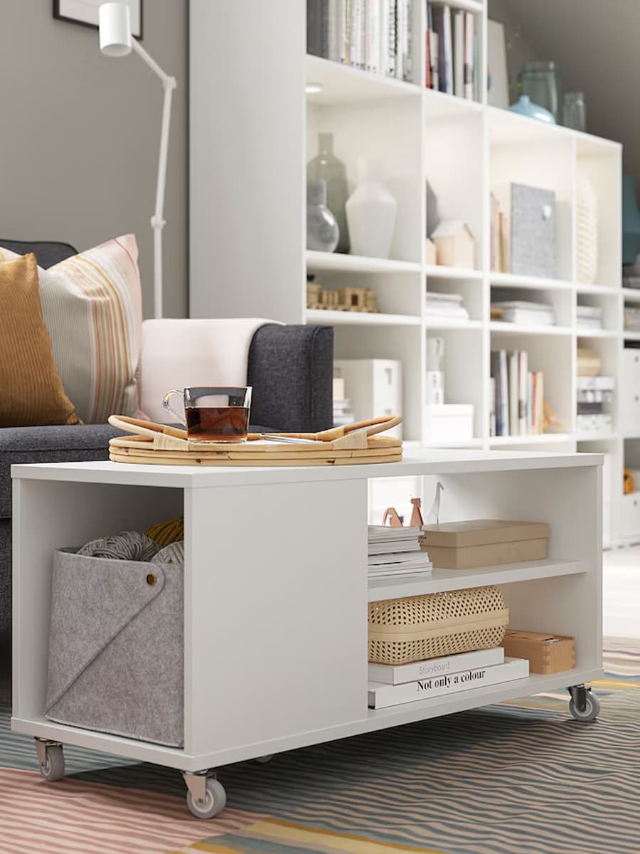 Журнальный столик IKEA VIHALS белый 91x37 см