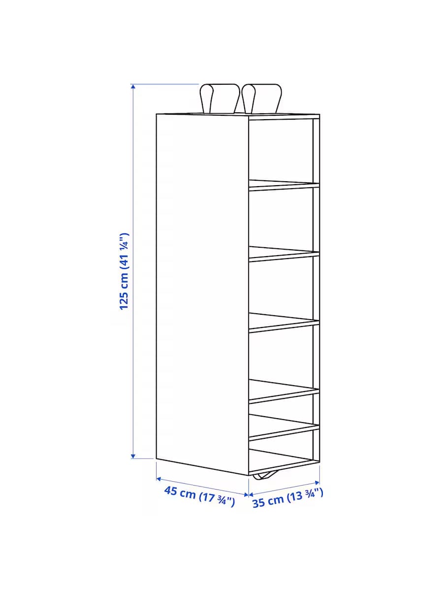Ящик IKEA SKUBB 6 с отделениями белый, 35x45x125см