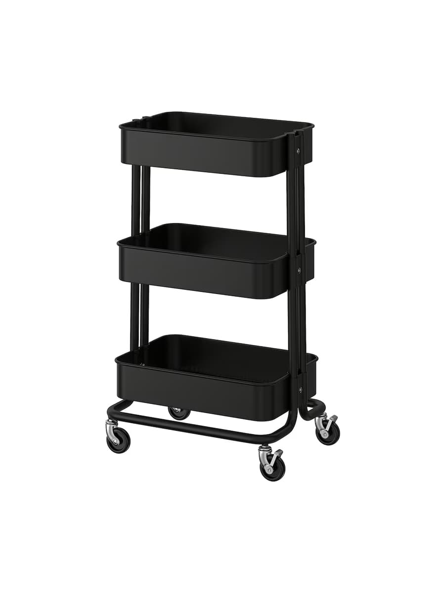 Тележка IKEA RASKOG чёрный 35х45х77 см