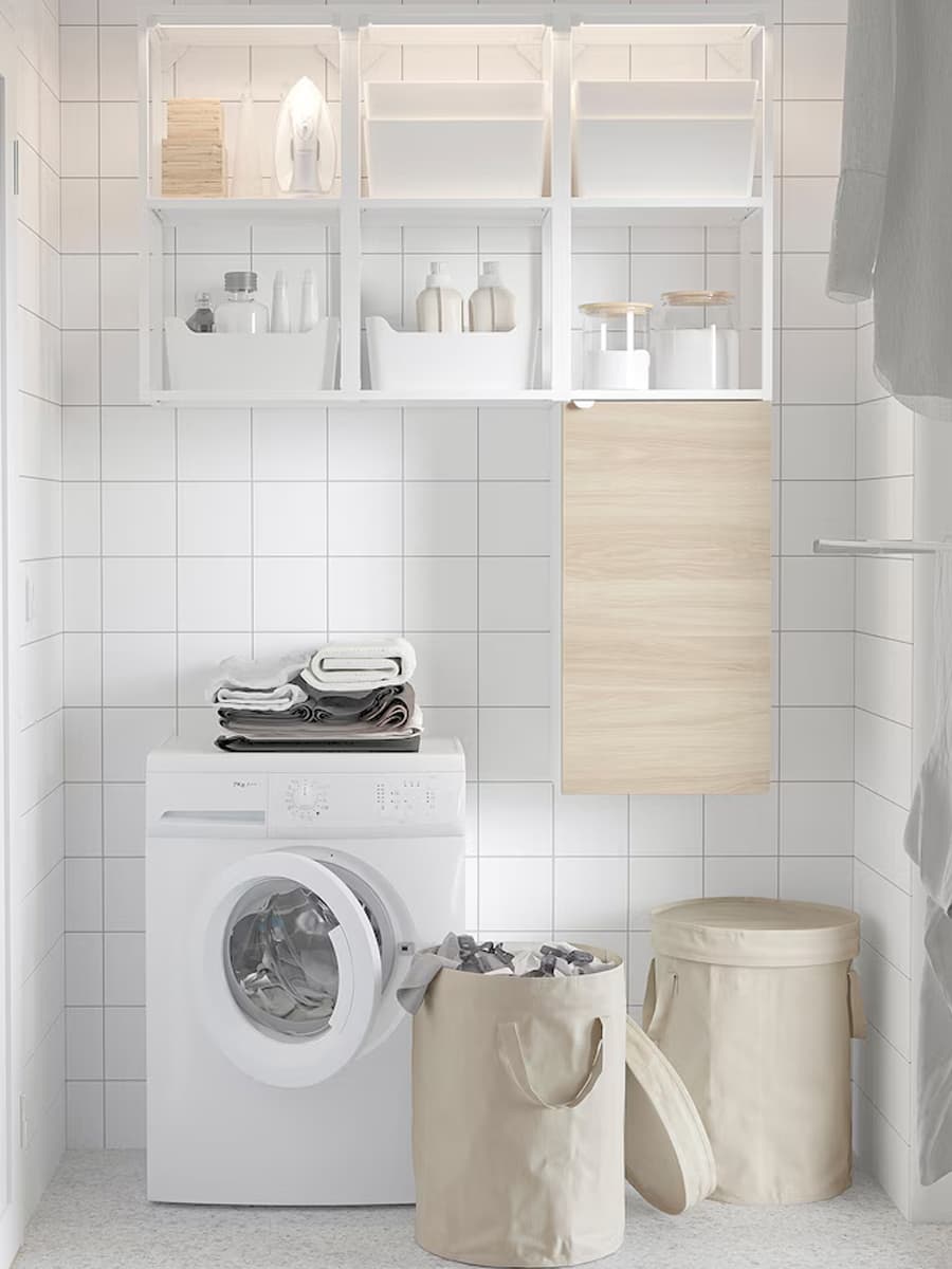 Сортировочный мешок с крышкой IKEA DIMPA светло-серо-бежевый, 50 л