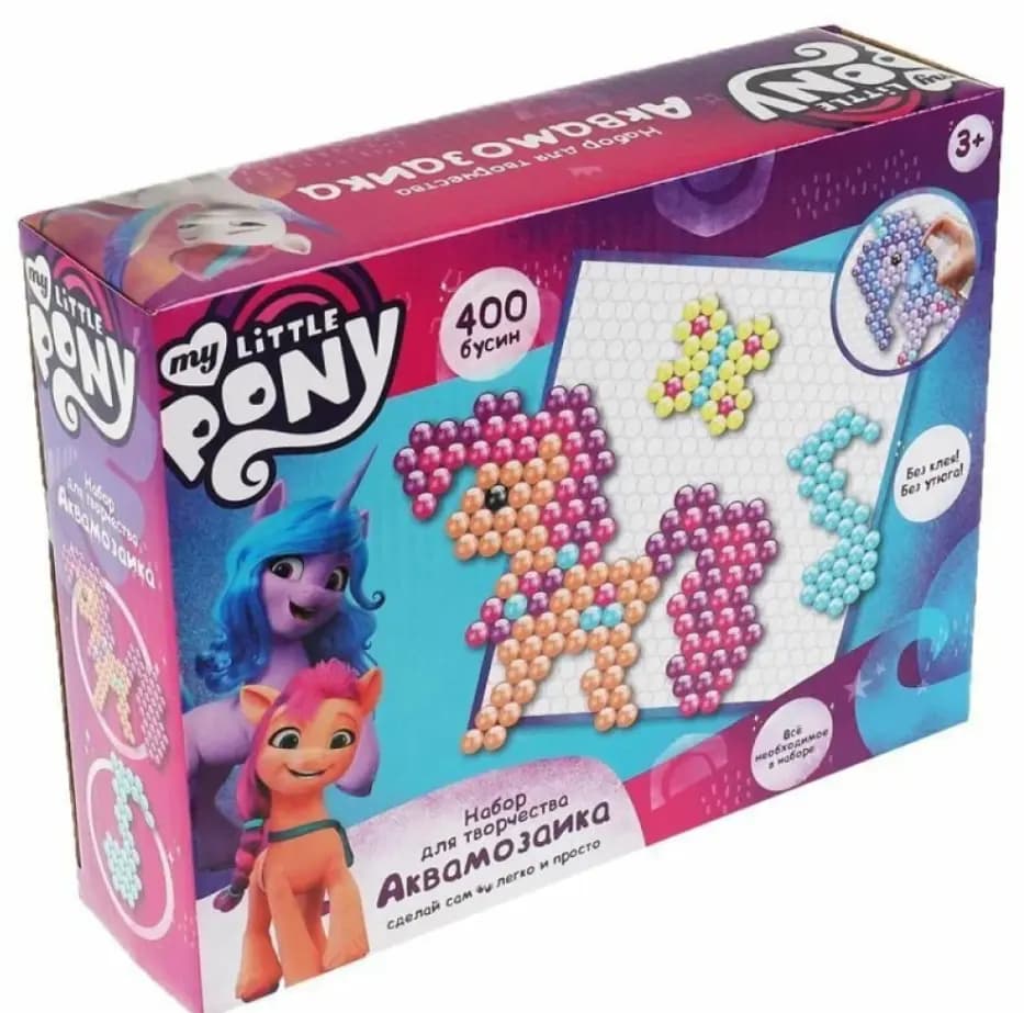 Детская аквамозаика My Little Pony (400 бусин, 7 цветов) — Мульти Арт