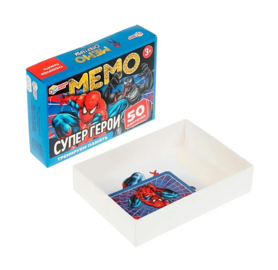 Карточная игра «Мемо. Супергерои» — Тренируем память (50 карточек)