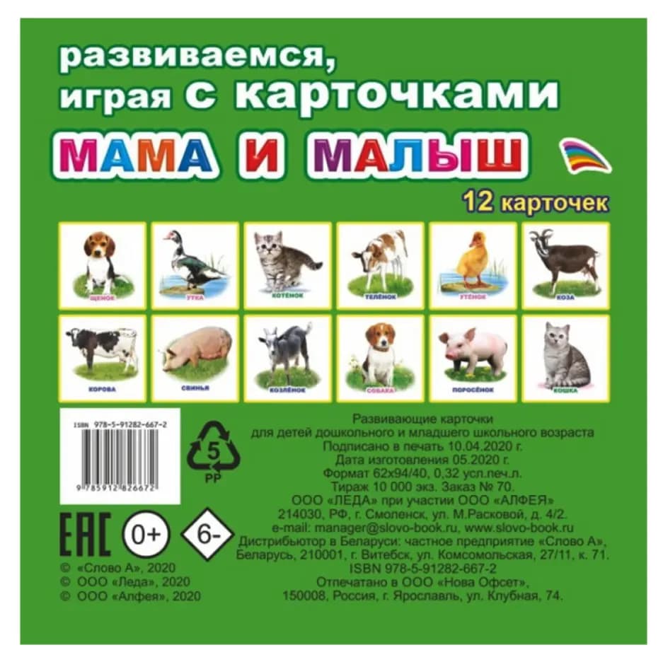 Обучающие карточки «Мама и малыш»