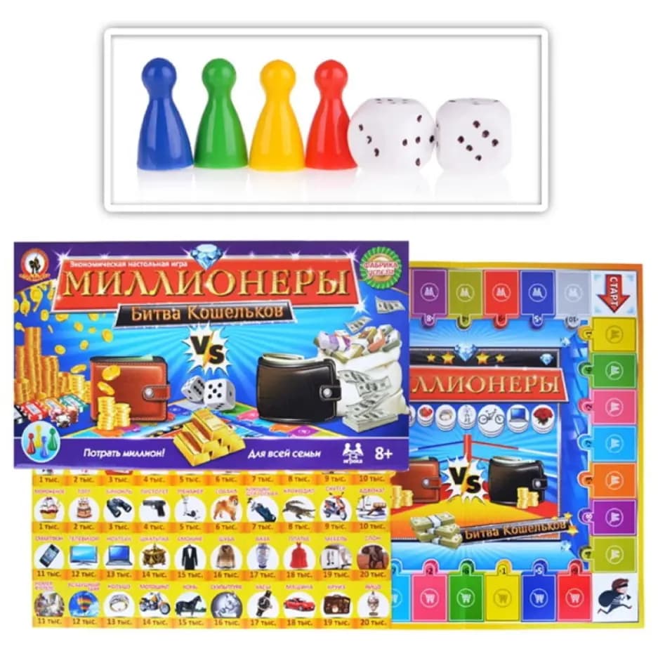 Экономическая Настольная игра Миллионеры Битва кошельков 8+