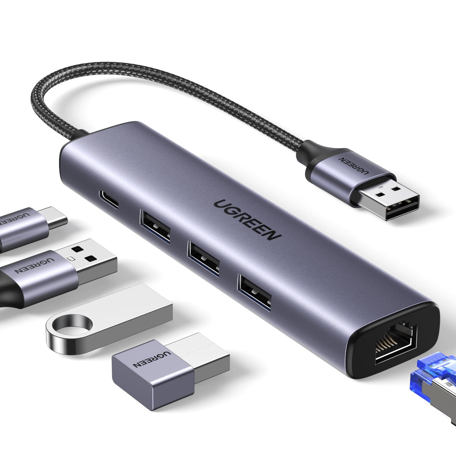 UGREEN USB 3.0 HUB 3 порта + Gigabit Ethernet (Арт. 20265)