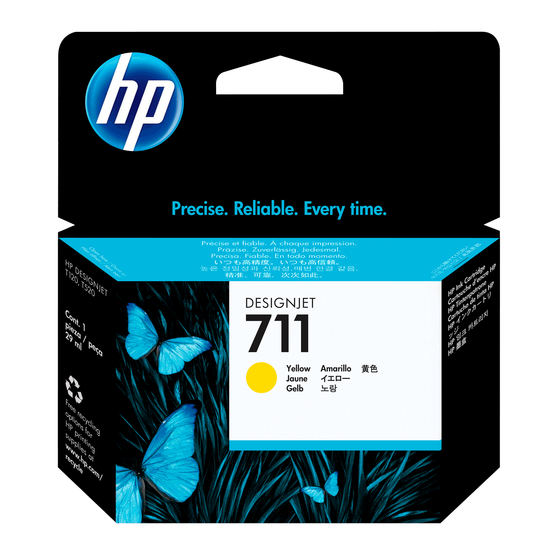 Картридж InkJet HP DJ 711 CZ132A (жёлтый) 29 мл для плоттеров