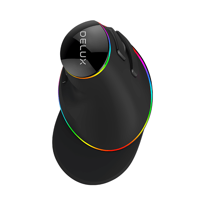 Эргономичная вертикальная мышь Delux M618 Mini (Bluetooth + 2.4G / Wireless)