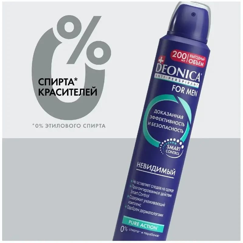 Дезодорант спрей DEONICA FOR MEN Невидимый, 200 мл