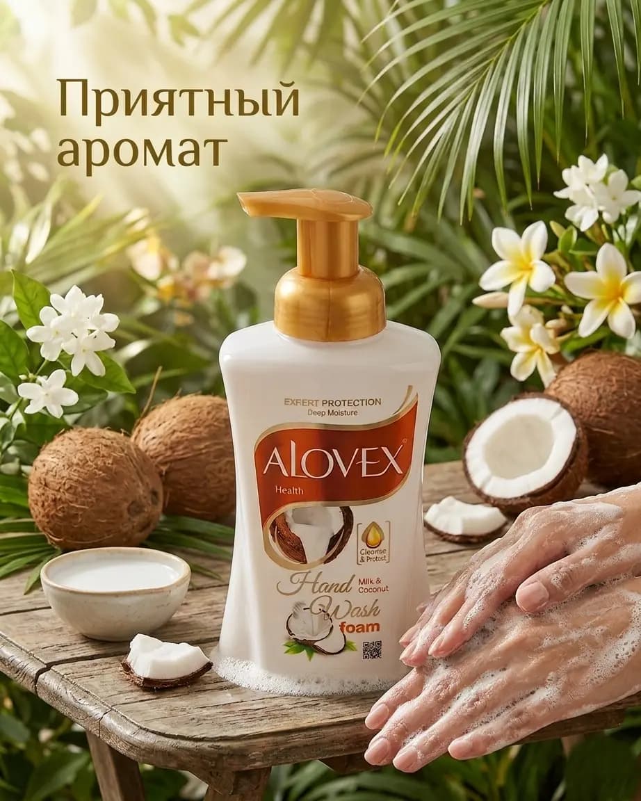 Жидкое мыло Alovex с ароматом молока и кокоса, 500 мл