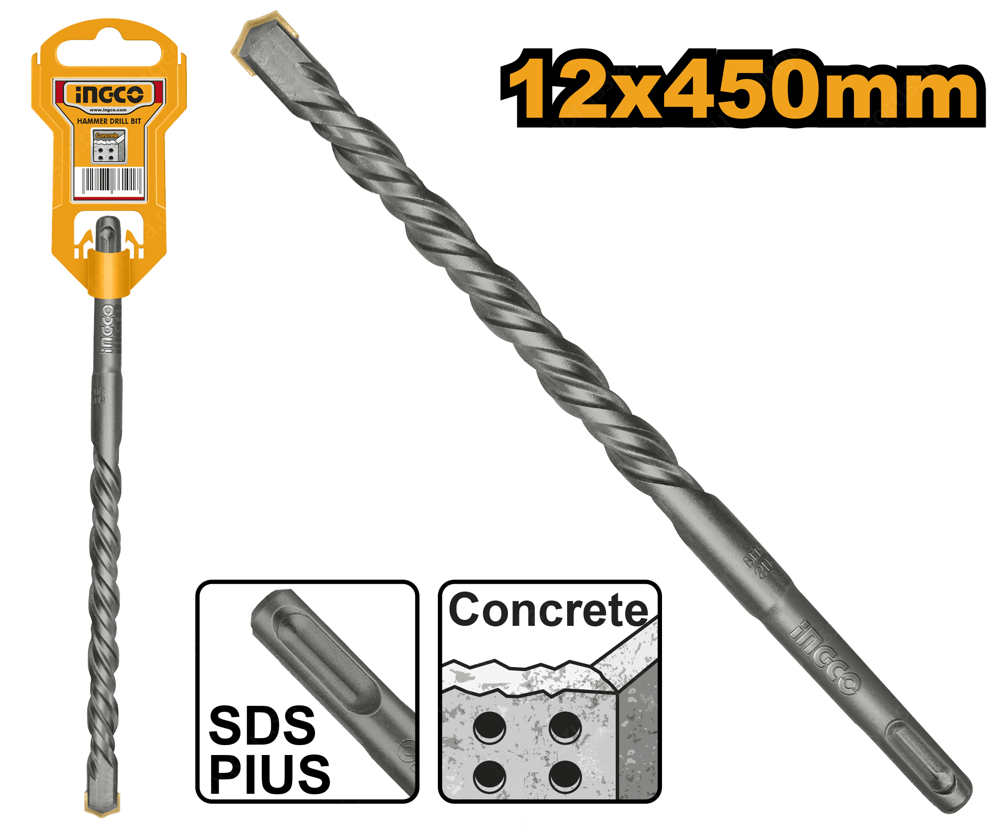 Бур по бетону SDS Plus 12*450мм