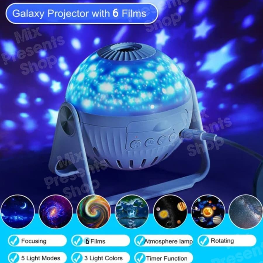 Ночник-проектор "Galaxy" планетарий (6 слайдов)